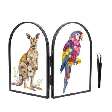 Imagem de Porta-retrato duplo flutuante de 10 x 15 cm, dobrável, elegante, borda fina, metal, vidro, latão, para exibição de parede de mesa, presente de Natal, arte decorativa para casa, vertical, arqueada