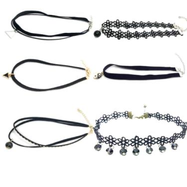 Imagem de JczR.Y Fahion Colar de gargantilha de couro largo dourado prata com pingente de barra para mulheres e meninas, Small, Pedra, Sem Pedra Preciosa