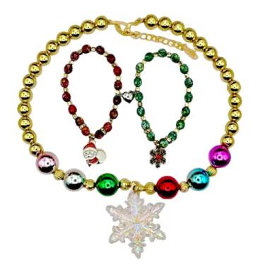 Imagem de Agemoss Conjunto de joias festival/férias, esmalte vermelho e verde, pingente de colar, brincos, pulseira, anel, ouro, prata, Adjustable, Metal, Sem Pedra Preciosa