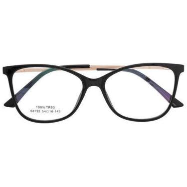 Imagem de Armação Óculos Grau Feminino Quadrada Perpétua Preto
