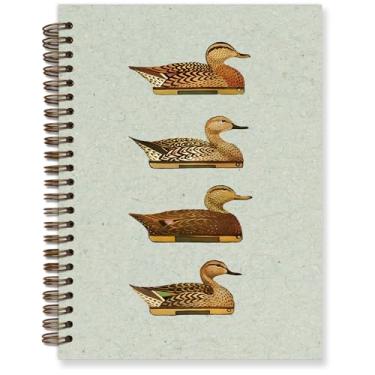 Imagem de TFKFJLF Caderno fofo de pato selvagem, caderno de estética retrô natureza cottagecore para material de escritório, caderno espiral pautado para faculdade, presentes de pato para amantes de patos, 14 x