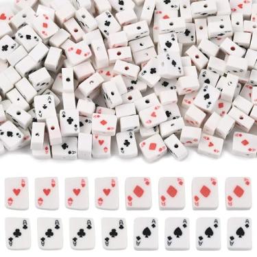 Imagem de MakemadeDIY 200 peças sortidas de contas de argila de polímero para fazer joias coloridas e fofas contas espaçadoras de cartões para pulseiras, colares, brincos, fazer artesanato