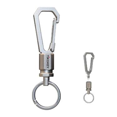 Imagem de TiKOKEY TiA3 Chaveiro mosquetão de titânio, suporte de chave de liberação rápida com chaveiro, abridor multiferramentas EDC