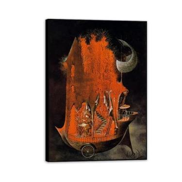 Imagem de Remedios Varo Home Decor The Emigrants Art Prints Canvas for Bedroom Living Remedios Varo Wall Decor Surrealism Wall Art Gift Framed Ready to Hang42x30cm (43.2x30.5 cm) Moldura preta