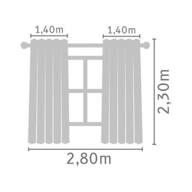 Imagem de Cortina Blackout Tecido Corta Luz 2,80X2,30 Ilhós Cromado - Lm Detona