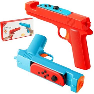 Imagem de 2 Grip Pistola Suporte Para Nintendo Switch Azul/Vermelho