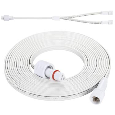 Imagem de WOELWS Cabo De Extensão Para Iluminação Externa Permanente De 13 Pés, Cabo De Alimentação De 4 M Com Plugue De 3 Pinos, Divisor Em Y, À Prova D'Água, Classificação Ip68, Compatível Com Govee E Outr