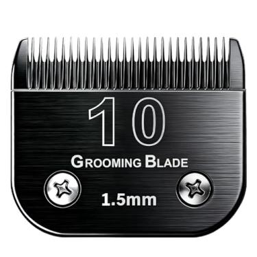 Imagem de MEMIRY Lâminas removíveis tamanho 10 para cuidados para cães, compatíveis com Andis, Oster A5, Wahl KM10 Series Clippers, comprimento de corte de 1,5 mm, preto (10#1,5 mm, 1 peça)