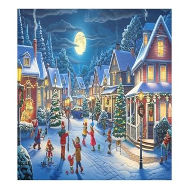 Imagem de SEHANY Capa magnética para lava-louças de Natal Snowy Town, adesivos magnéticos para decoração de Natal para painel de geladeira e lava-louças, decoração de Natal de cozinha doméstica 58 x 66 cm