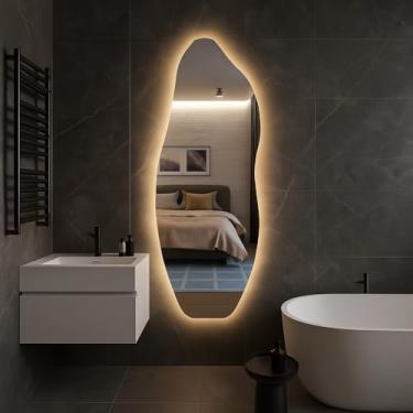 Imagem de Espelho Decorativo LED Orgânico, 170x50cm, Iluminação Luz Quente, Acabamento Premium