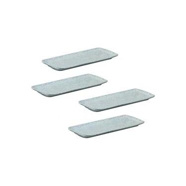 Imagem de Conjunto de Travessas Retangulares Pequenas Porto Brasil Orgânico Pistache 22x9,5cm - 4 Peças