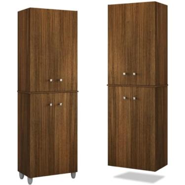 Imagem de Armário Multiuso Organizador Prateleira Suspenso Pés Decoração Sala Quarto Lavanderia Cozinha (Castanho)