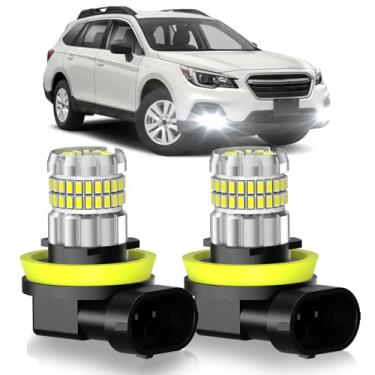 Imagem de SENROBO Adequado para Subaru Outback 2010-2019 Lâmpadas de Neblina ou DRL, 13000LM Super Brilhante 360° Luzes de Nevoeiro, 6000K Branco Frio Atualizado 4014 Chips Fog Lamp, Pacote com 2