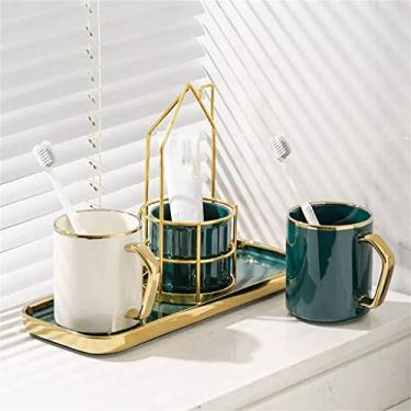 Imagem de Copo de escovação de dentes para um casal enxaguante bucal doméstico conjunto de copos de lavagem de dentes