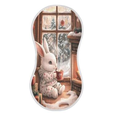 Imagem de xigua Conjunto de 4 panos de musselina de coelho fofo para arroto, super macios e absorventes, roupas de arroto de algodão, presente de chá para recém-nascidos, bebês meninas e meninos