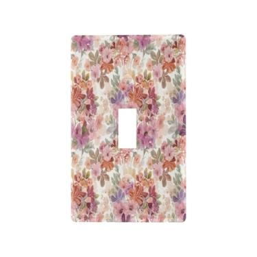 Imagem de Wassud Placa de cobertura de interruptor de luz floral fantasia decorativa capa de tomada placa de parede para tomadas elétricas interruptor único 4,53 x 2,76 polegadas