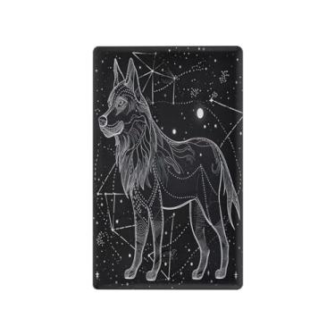 Imagem de Wassud Placa de cobertura para interruptor de luz de desenho de lobo, 1 capa de tomada em branco, placa de parede, decoração de casa, sala de estar, quarto, decoração