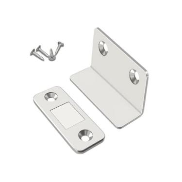 Imagem de Fecho de porta magnético forte tipo L trava trava ímã guarda-roupas batente de porta fechos de armário acessórios de móveis, 41 x 25 x 17 mm