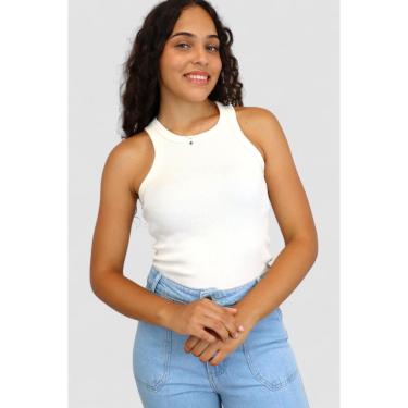 Imagem de Blusa Regata Canelada Básica D Bell Branca-Feminino