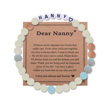 Imagem de Tofwaol Presente de aniversário e Natal para babá pulseira de longa distância para avó, Small, Resina, Sem Pedra Preciosa