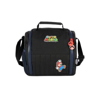 Imagem de Lancheira Térmica Tira colo Super Mario Bros LA49913 - Luxcel, PRETO