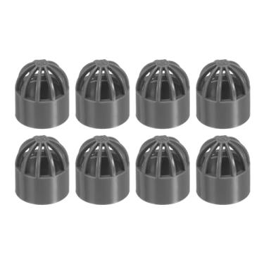 Imagem de PATIKIL Tampa permeável para peixes de 0,8 polegadas (20 mm), tampa respirável de PVC com 8 peças, capa de entrada de aquário de proteção de aquário, cinza