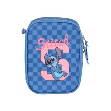 Imagem de Estojo Stitch Box 100 Pens Disney Infantil Meninas Escolar, Azul