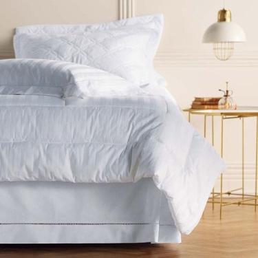 Imagem de Saia para Cama Solteiro Ponto Palito Andreza, Branco