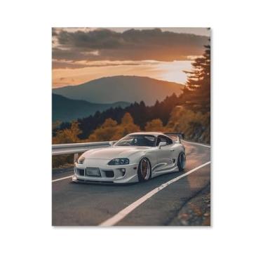 Imagem de HouLaiZhe Carro esportivo japonês Sup Sunrise pôsteres tela estética decoração de sala de parede impressões de parede sala de galeria decoração de parede para quarto sala de estar escritório 16 x 20