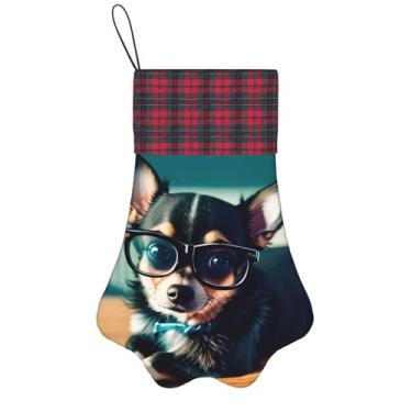Imagem de SKKNT Chihuahua Óculos para Cachorro Estampado Meias de Natal Animais de Estimação Decoração de Natal Cães Gatos Árvore Decoração Doce Presente Conveniente