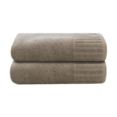 Imagem de Kit 2 Toalhas de Rosto Camesa 100% Algodão 500g/m² Alta Absorção, Bege