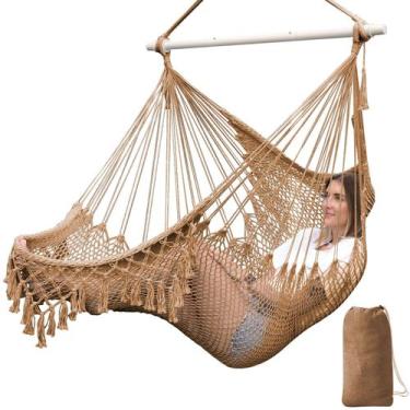 Imagem de Cadeira Hammock Chihee Super Large, corda de algodão macia