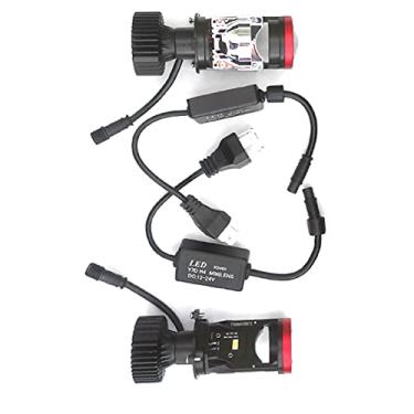 Imagem de Akozon Kit de Lâmpada Olho de Peixe para Farol de Motocicleta, Lâmpada Led de Alto Brilho, Alumínio 12-24v, Feixe Alto e Baixo (Y7D-H4)