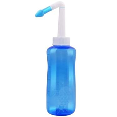 Imagem de Higienizador Lavagem Nasal, Ducha Garrafa 300 Ml, Cor Azul, Plástico Resistente, Com Dois Bicos, Para Alergias, Sinusite, Resfriados