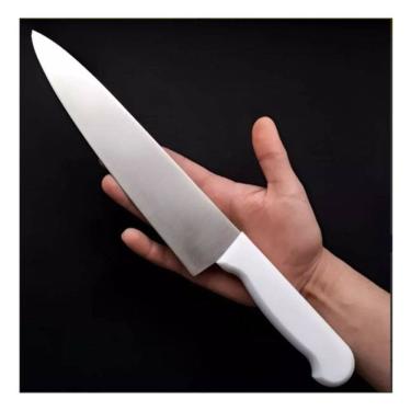 Imagem de Faca 7`` Afiada Peixeira Aço Inox Cozinha Restaurante Jjb