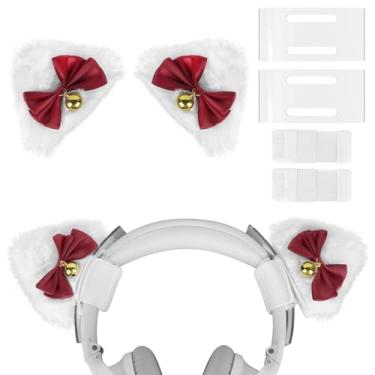 Imagem de Geekria NOVA Conjunto espaçador de faixa de cabeça e orelhas de gato compatível com Razer, JBL, Plantronics, Sennheiser, Logitech, Hyperx, Corsair, fácil instalação DIY (branco)