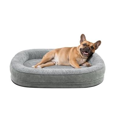 Imagem de JOEJOY Cama ortopédica para cães médios, cama de espuma viscoelástica para animais de estimação com laterais reforçadas, forro impermeável, capa lavável removível e parte inferior antiderrapante