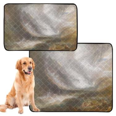 Imagem de TSENQUE J. M. W. Turner Valley Snowstorm Avalanche Lavável Pet Pee Pads Tapetes Impermeáveis Antiderrapantes Reutilizáveis Pet Cat Pad Absorvente, Médio + Grande, Conjunto de 2