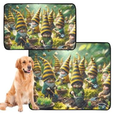 Imagem de TSENQUE Almofadas de xixi laváveis para animais de estimação, gnomos de abelha, engraçados, reutilizáveis, tapete de urina fofo para cães, à prova d'água, absorventes de parto, pequeno, pacote com 3