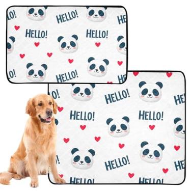 Imagem de Almofada de xixi fofa branca reutilizável para animais de estimação, lavável, para cães, à prova d'água, tapete de gaiola de cachorro fofo absorvente para filhotes, médio + grande, conjunto de 2