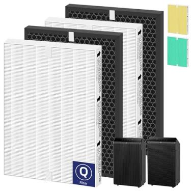 Imagem de Filtro purificador de ar 5510 5520 HEPA Q substituição para Winix 5510 5520 Purificador de ar Plasmawave H13 Filtro de carbono HEPA verdadeiro, # 1712-0123-00, conjunto com 2