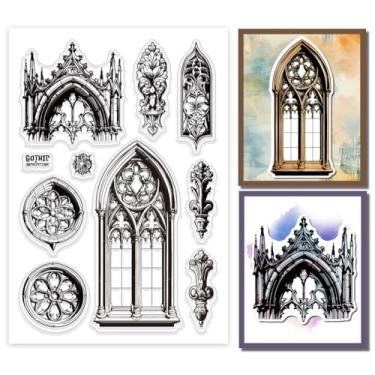 Imagem de 1 folha de carimbos transparentes de plástico PVC, carimbo de silicone para edifícios com padrão floral, selos transparentes para álbum de fotos faça você mesmo, para fazer cartões decorativos, 16 x
