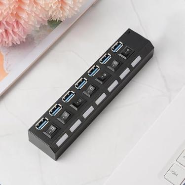Imagem de Hub USB 3.0, 1 USB 3.0 e 6 portas USB 2.0 com cabo USB, adaptador USB portátil, hub de dados multiportas para casa, escritório, laptop, estação de trabalho, transferência e carregamento de dados
