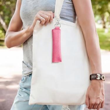 Imagem de Bolsa multifuncional para moedas, porta-chaves pequena para moedas, fones de ouvido, chaves e acessórios, bolsa estampada em couro, rosa (P2)