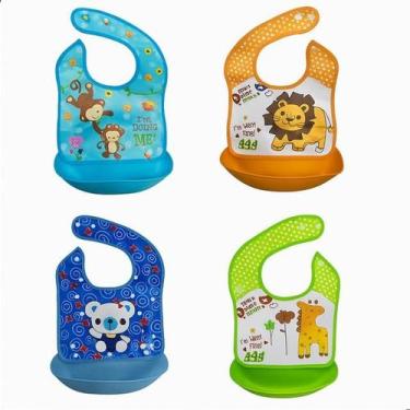 Imagem de Babador Infantil Avental Impermeável Coletor de Migalhas em silicone C