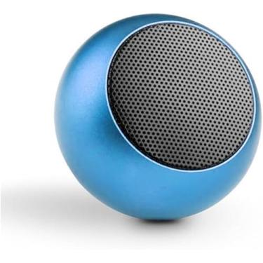 Imagem de Mini Caixa de Som Bluetooth Portátil 3W Bolinha Metal Amplificada com Microfone e Design Elegante (Azul)