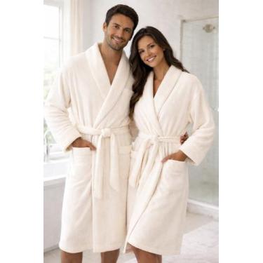 Imagem de Roupão de banho microfibra unissex hobby spa hotel com bolso manga lon