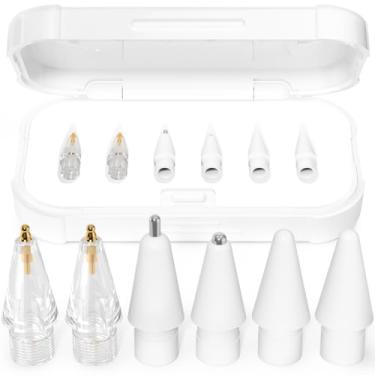 Imagem de AZF Pontas de substituição para Apple Pencil Pro/USB-C/2ª geração/pontas de 1ª geração com caixa de armazenamento, pontas de lápis de substituição de metal resistente ao desgaste para acessórios iPad