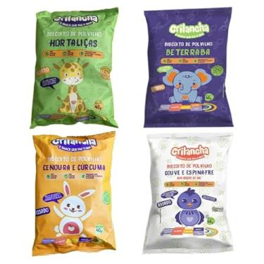 Imagem de Kit 4 Biscoitos de Polvilho Crilancha: Hortaliças, Cenoura, Beterraba, Espinafre