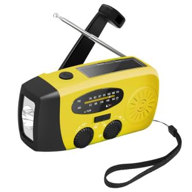 Imagem de Rádio com Manivela | 2000mAH AM/FM Equipamento Solar - Rádio A Baterias,Para Casa Ar Livre Caminhadas Tempestade Inverno Preparação Para Desastres Apagão